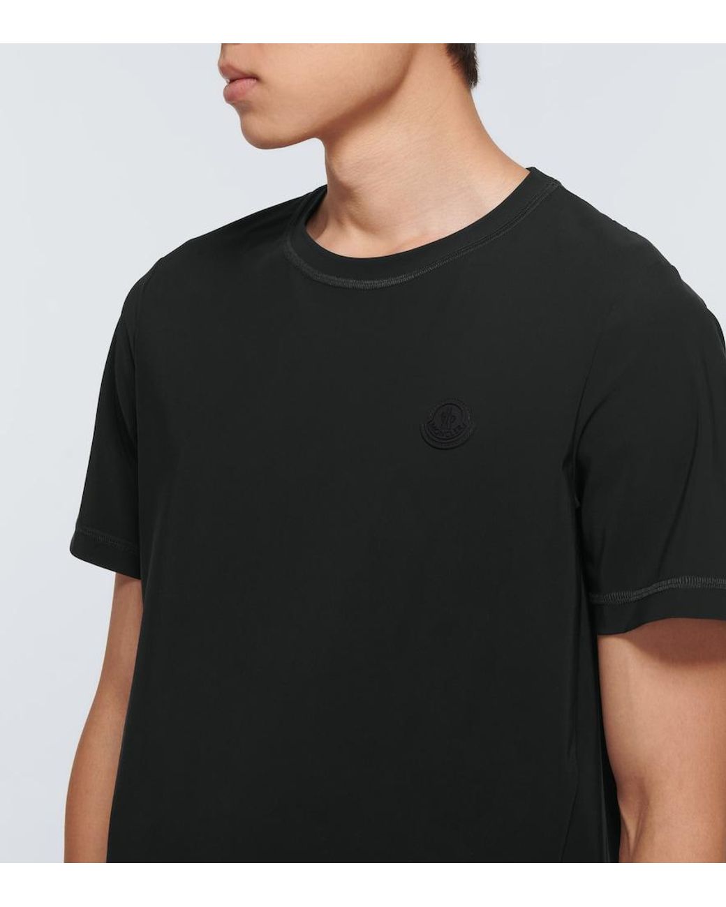 Moncler Black Short-Sleeved Jersey T-Shirt for men