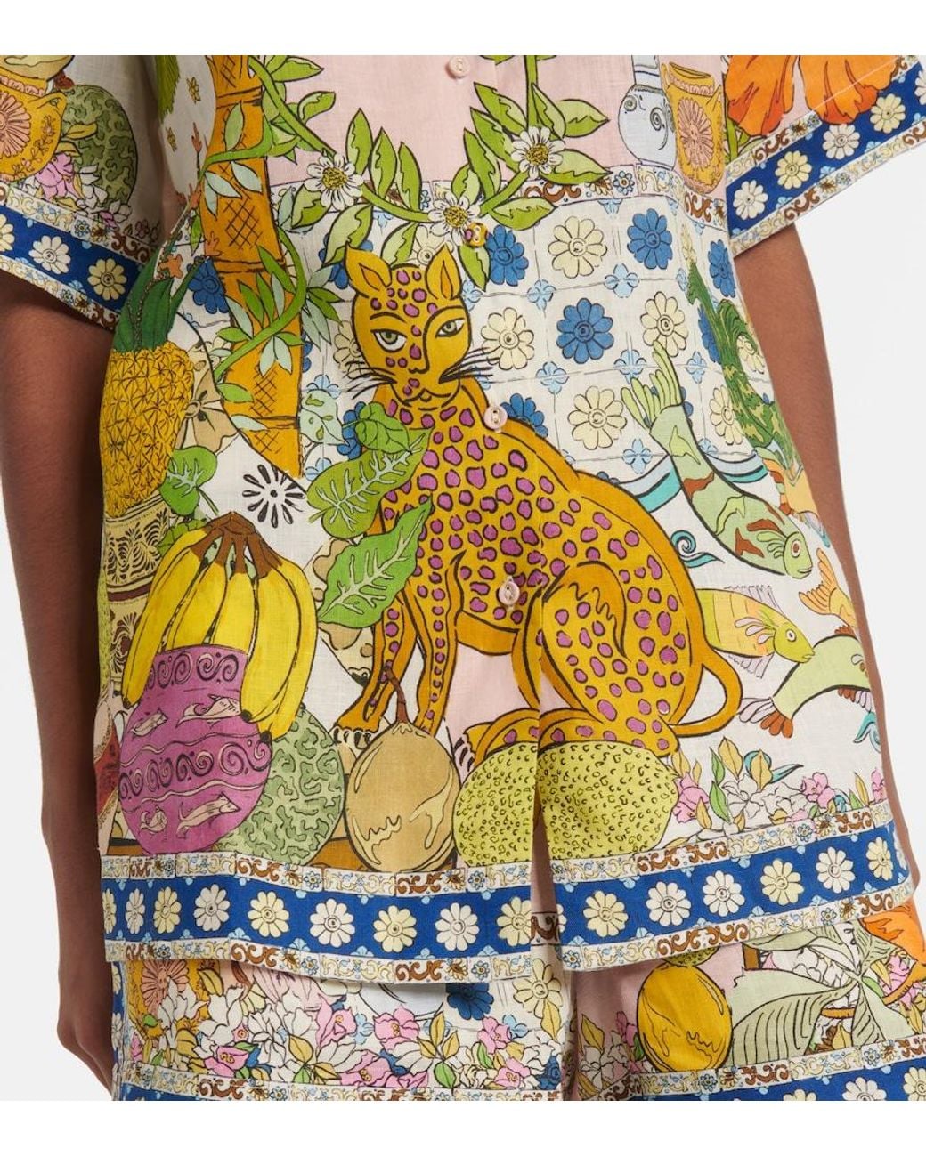 ALÉMAIS Metallic Hazel Printed Linen Shirt