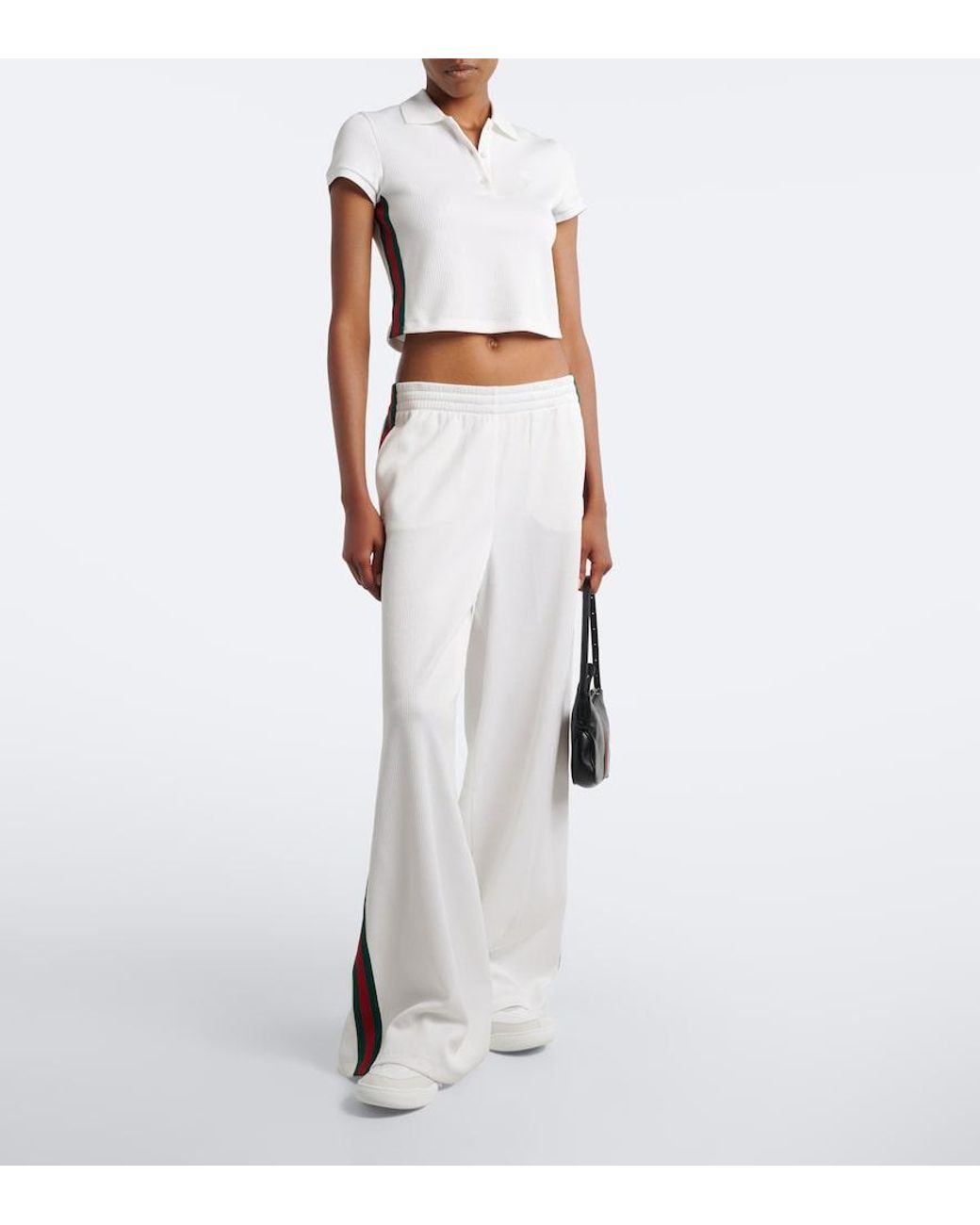 Gucci White Screener Web Stripe Sneakers