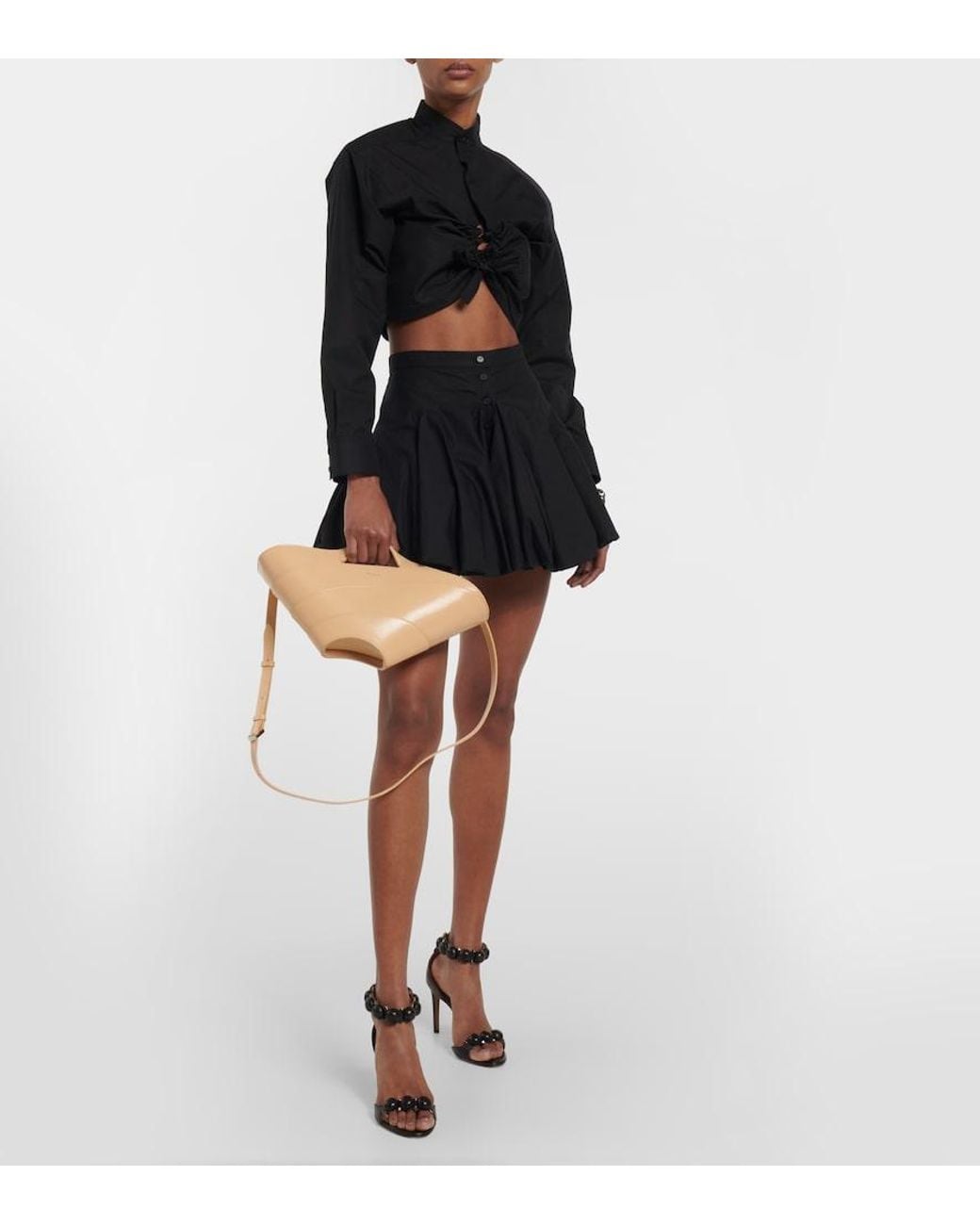Alaïa Natural Khaima Small Leather Tote Bag