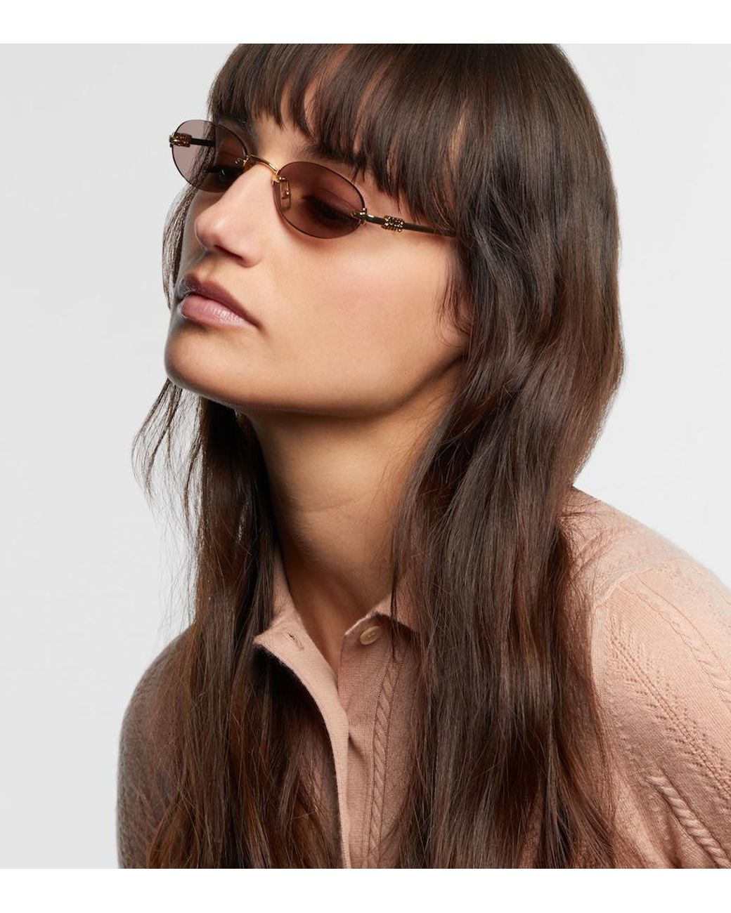 Miu Miu Multicolor Logo Oval Sunglasses
