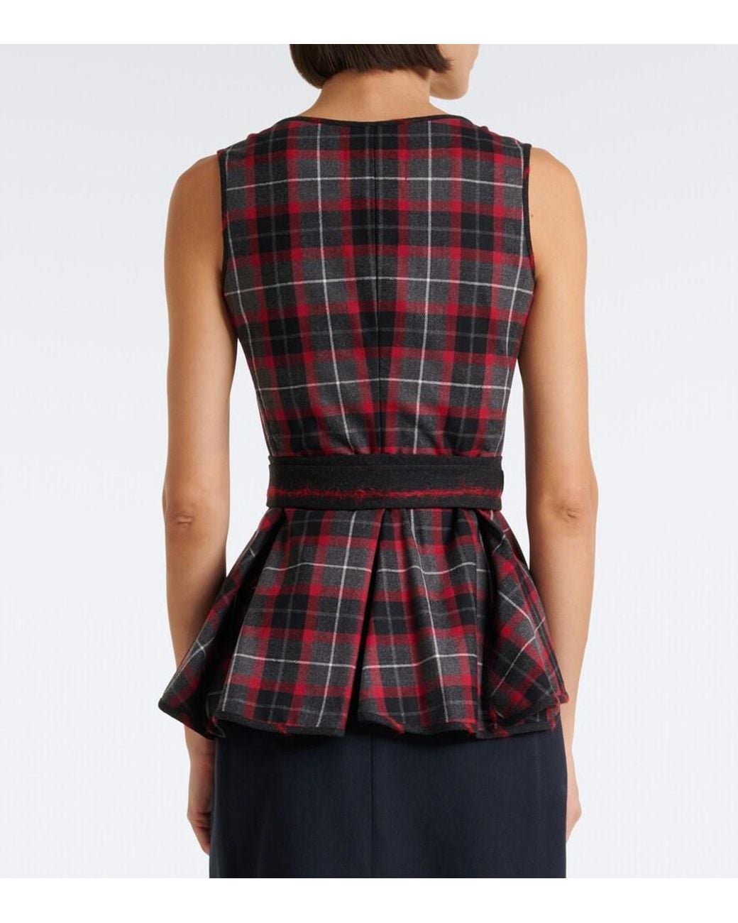 Vivienne Westwood Black Roxy Tartan Wool Top