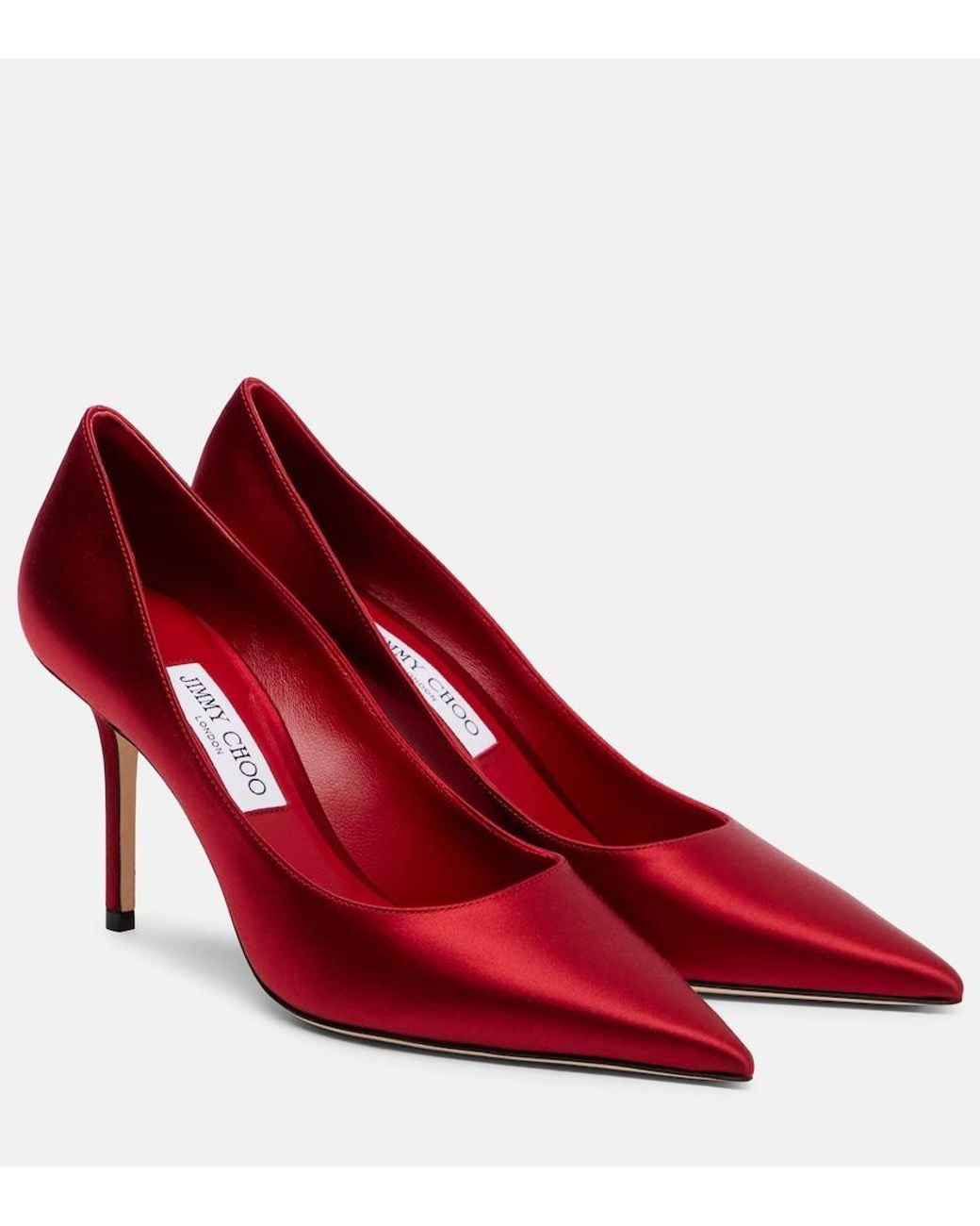 Jimmy Choo Red Love 85 Satin Pumps