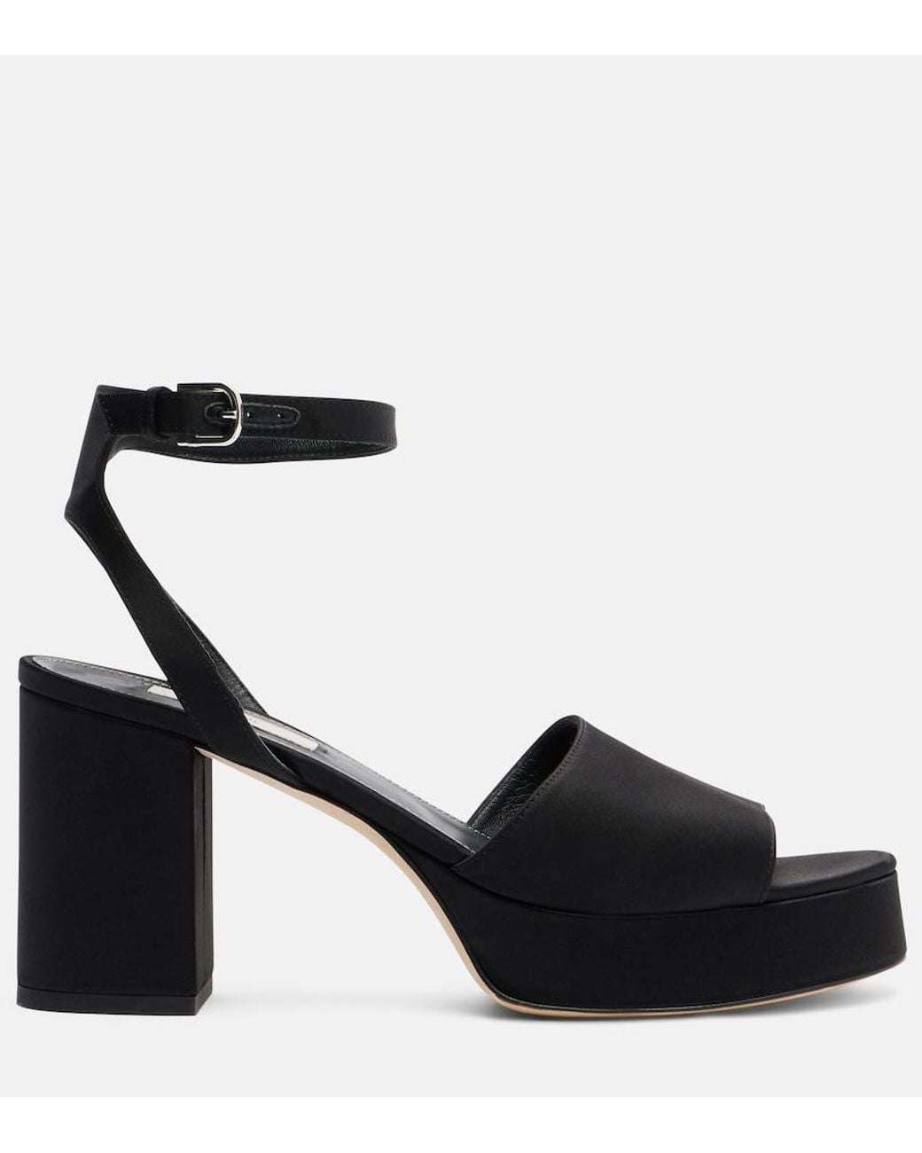 Totême Black Satin Platform Sandals