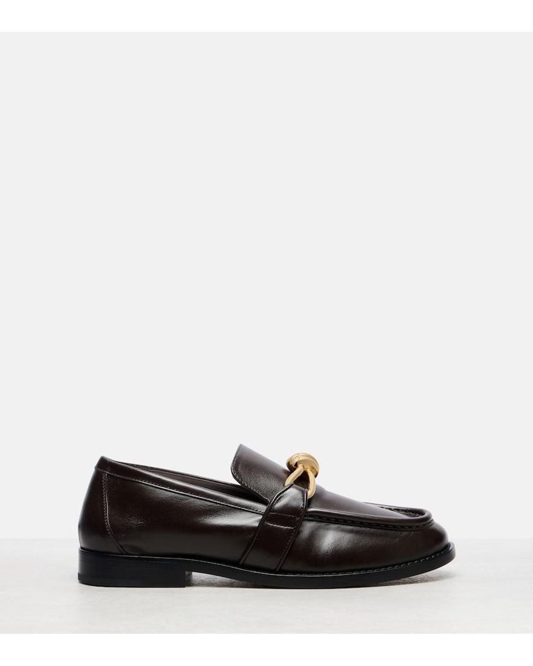 Bottega Veneta Black Astaire Knot Leather Loafers