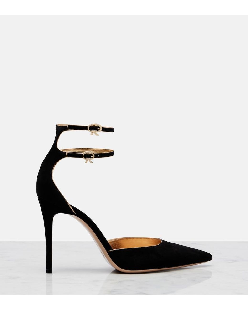 Gianvito Rossi Black Ivette Suede Pumps