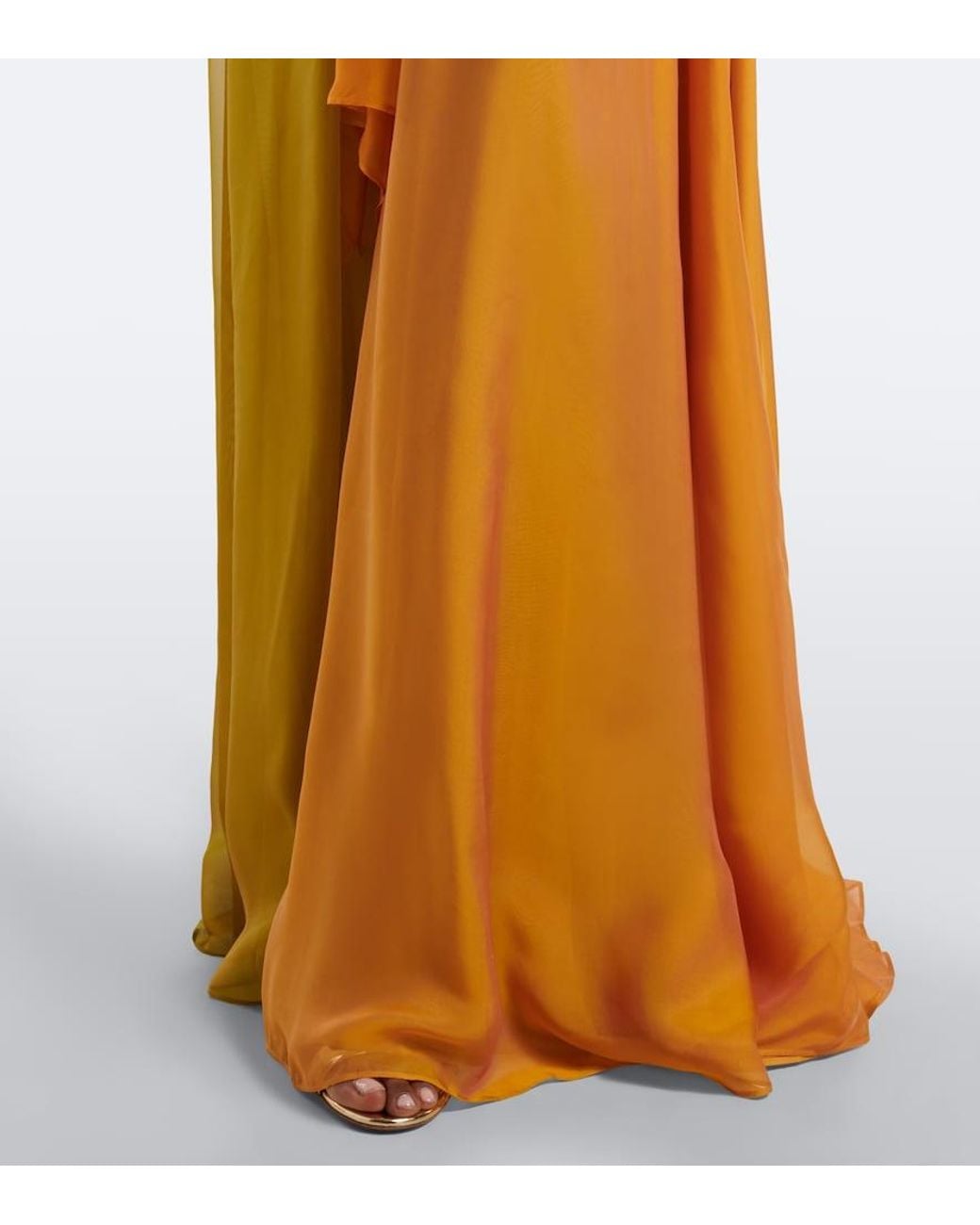 retroféte Yellow Lunaria Chiffon Maxi Dress