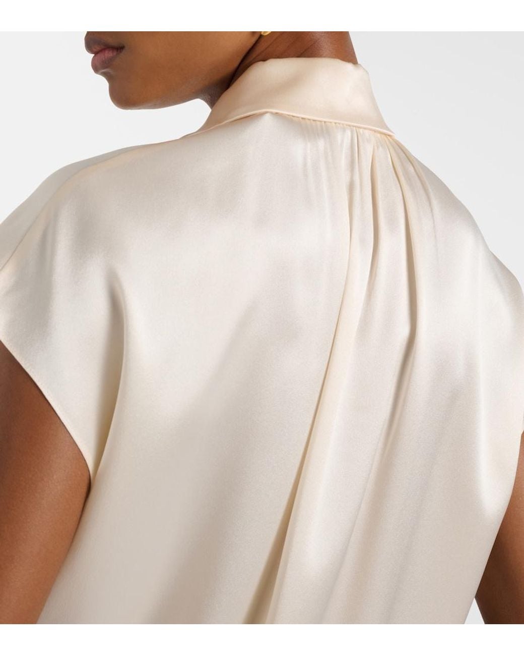 Vince White Silk Satin Blouse
