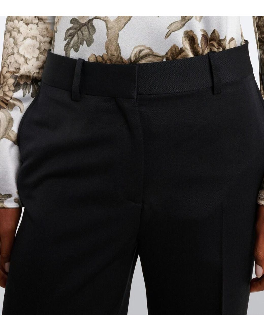 Acne Blue Wool Straight Pants