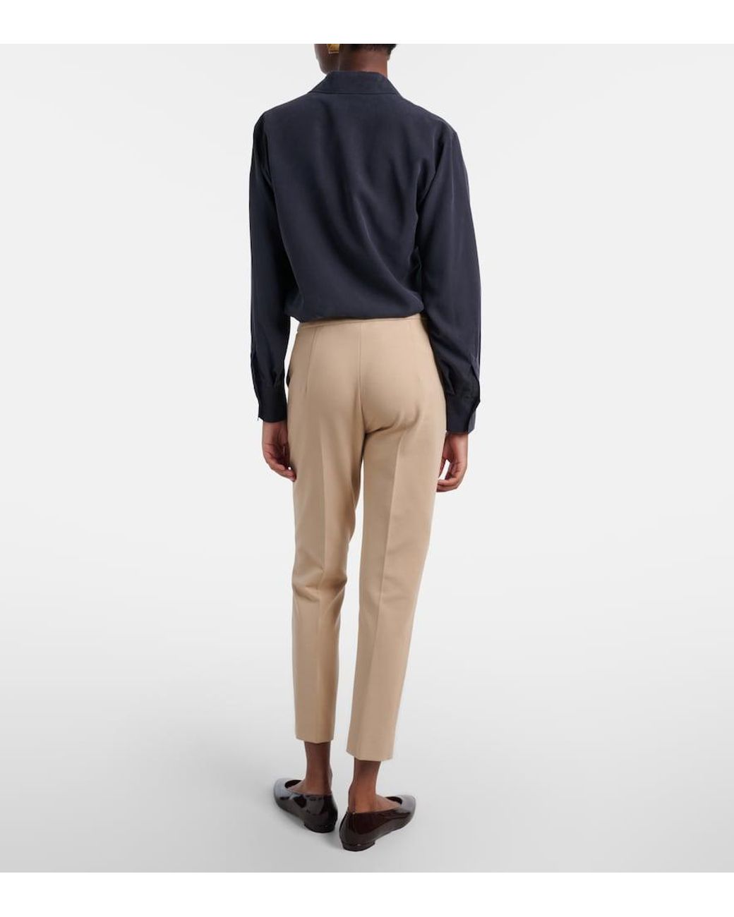 Max Mara Natural Pegno Jersey Cropped Slim Pants
