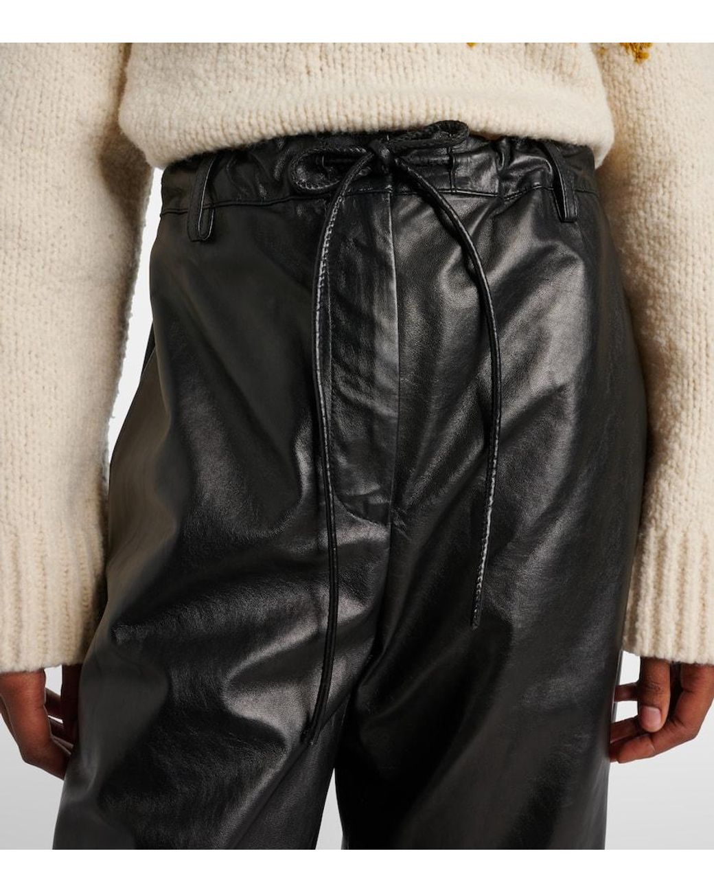 Proenza Schouler Black Label Weite Hose Magnus Aus Leder