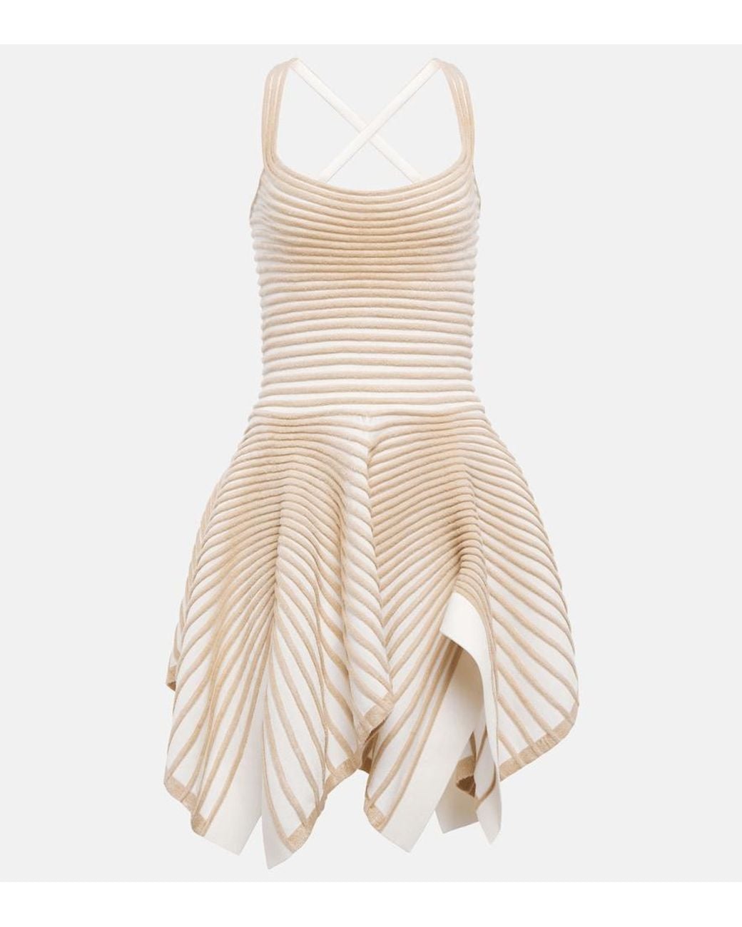 Alaïa Natural Crepe And Chenille Ballerina Minidress