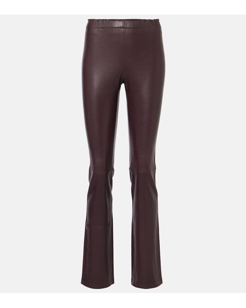 Stouls Purple Jp Long Flared Leather Leggings