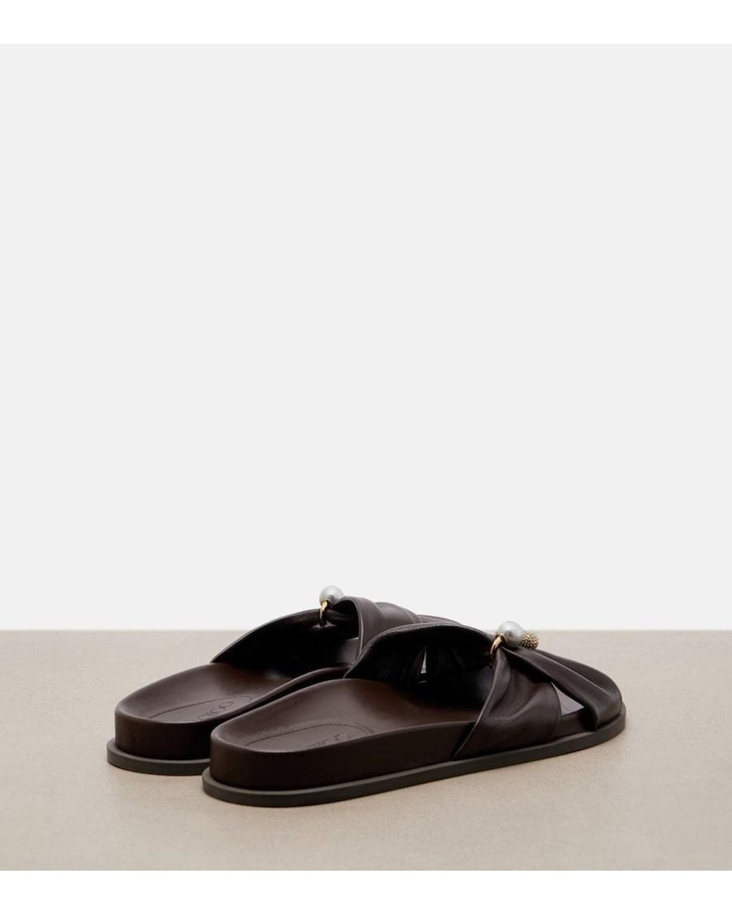 Jimmy Choo Black Rafi Embellished Leather Sandals