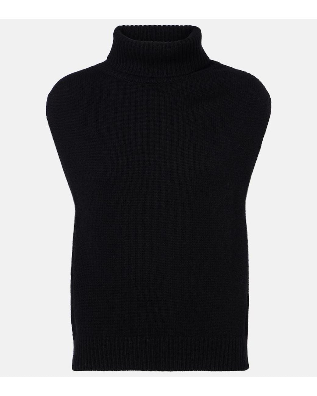 Jardin Des Orangers Black Turtleneck Wool And Cashmere Sweater Vest