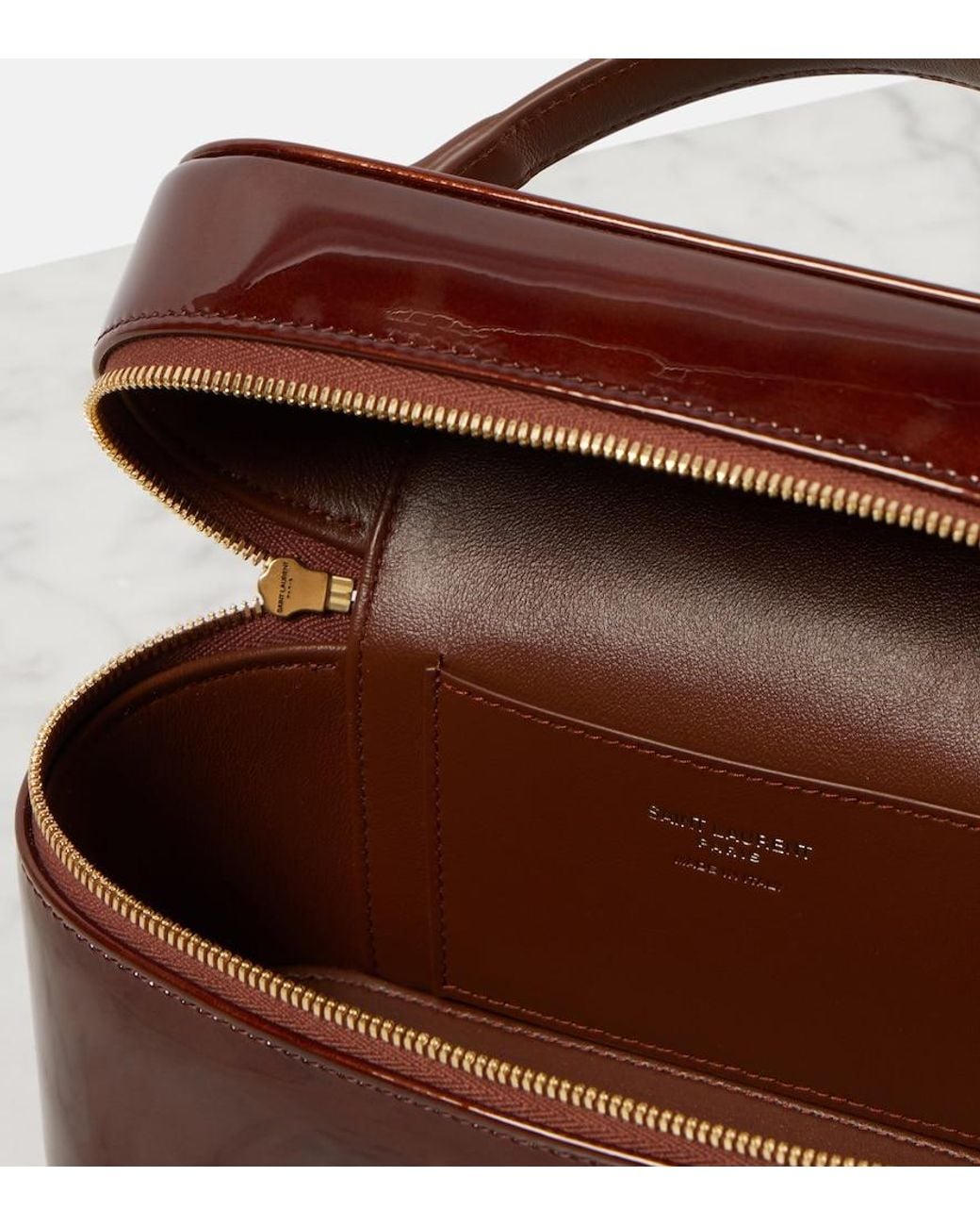 Saint Laurent Red Gaby Cassandre Patent Leather Vanity Bag