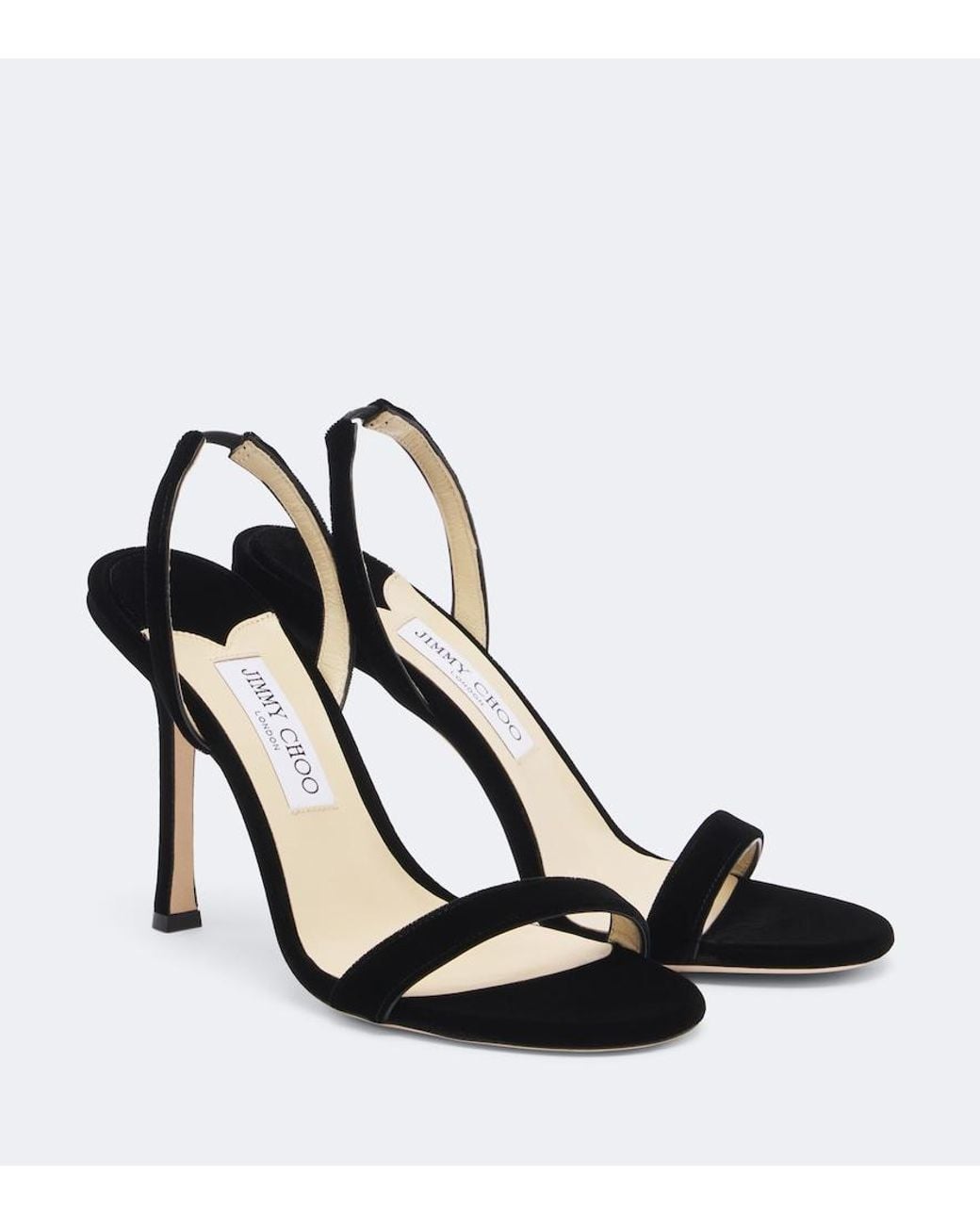 Jimmy Choo Black Jenn Velvet Slingback Sandals
