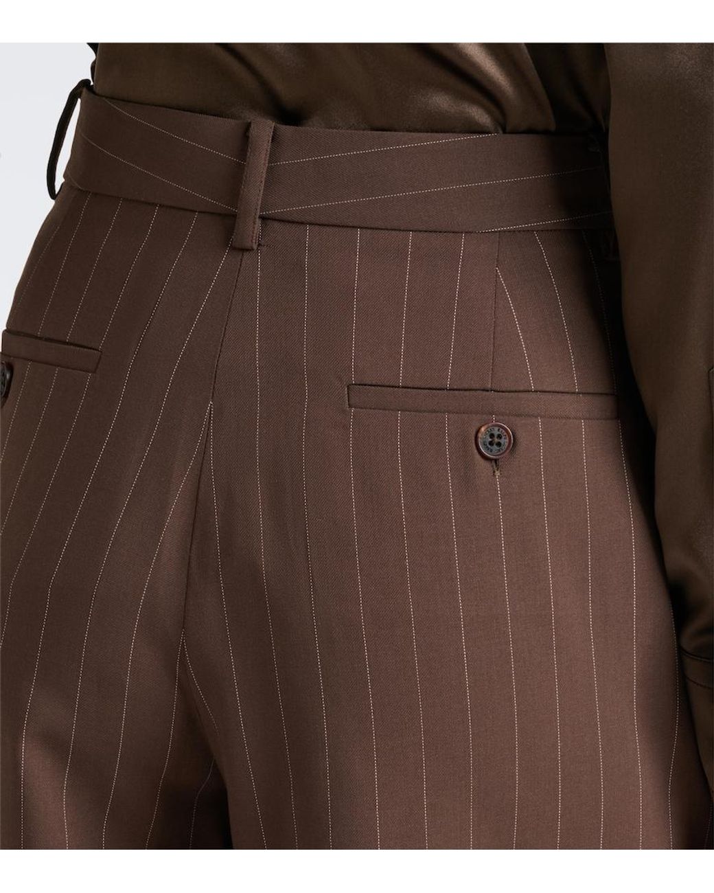 Ralph Lauren Brown Striped Wool Shorts