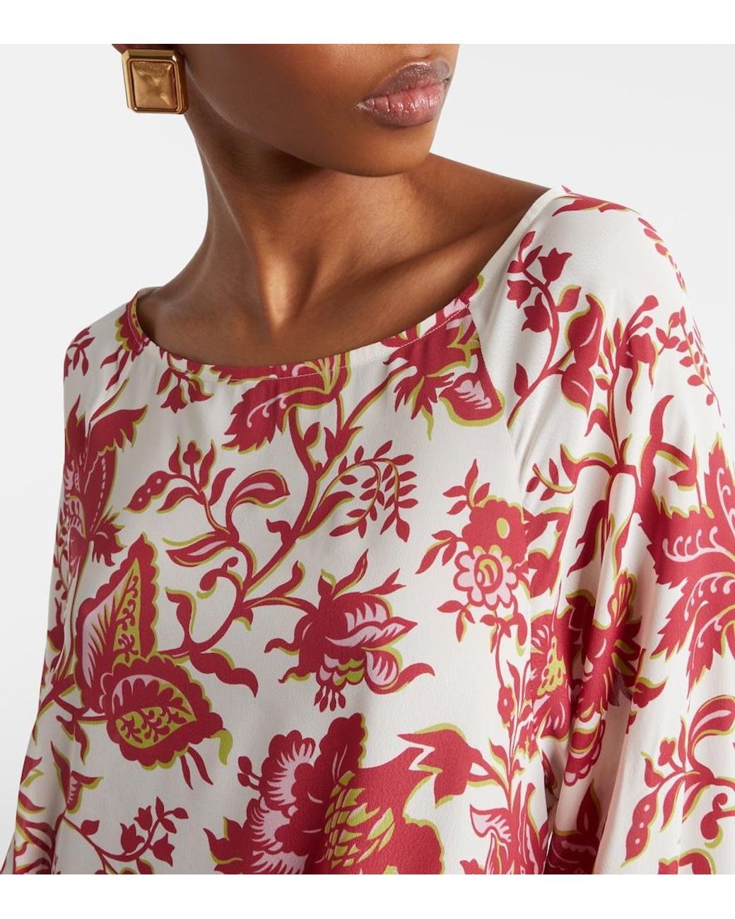Etro Red Floral Maxi Dress
