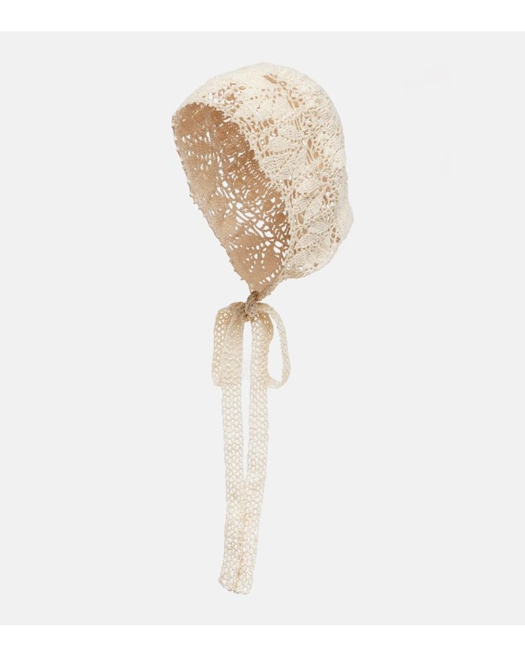 Magda Butrym White Crochet Cotton Hood