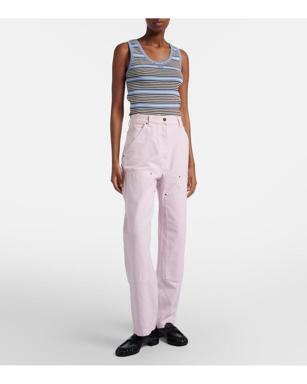 Prada Pink Cotton Canvas Cargo Pants