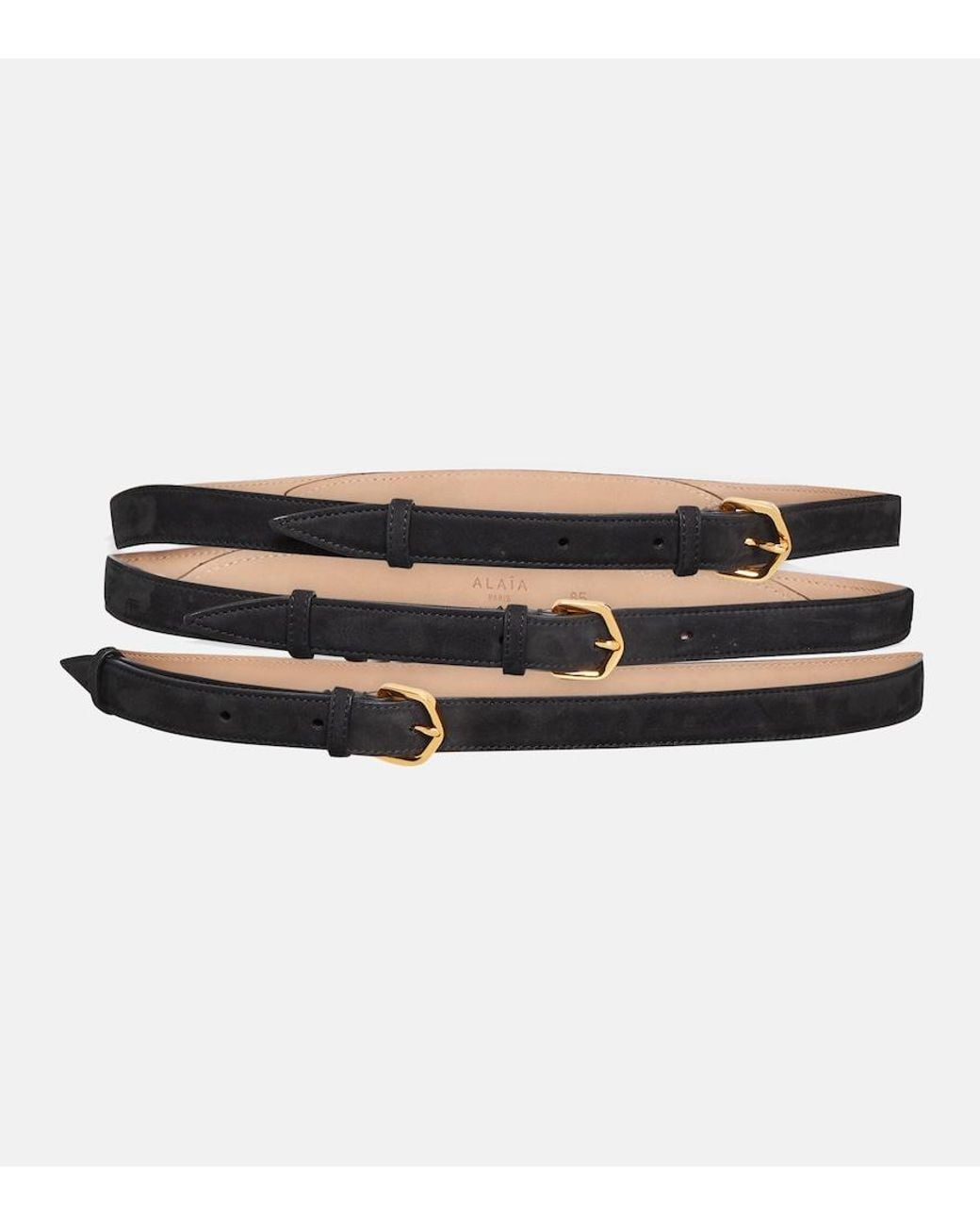 Alaïa Black Alaia Multi Slim Leather Belt