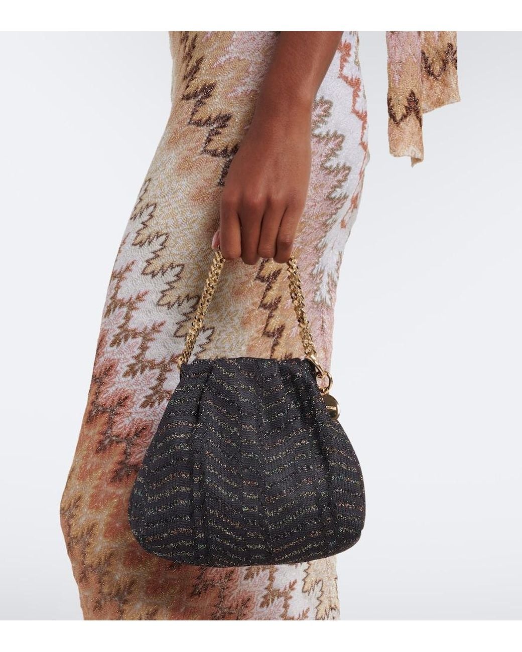 Missoni Black Greek Key Chevron Pouch