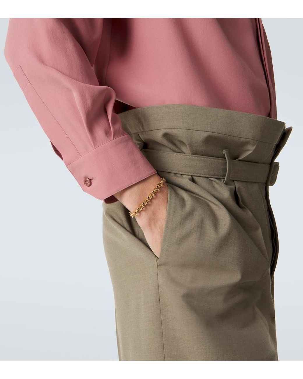 Bracelet A Logo Saint Laurent pour homme en coloris Metallic