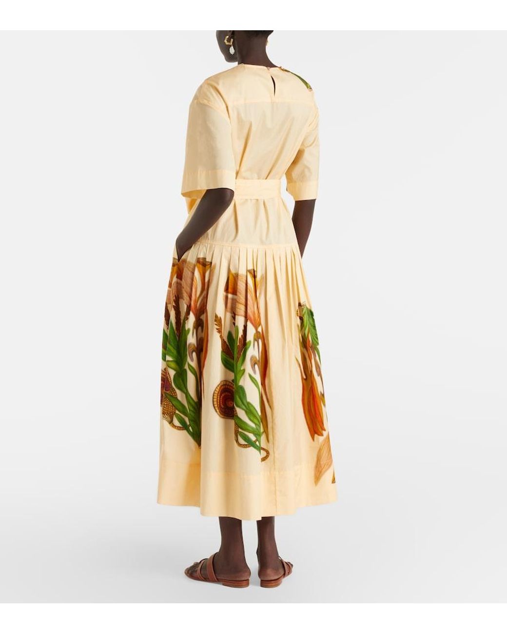 Ulla Johnson Metallic Aniline Printed Cotton Midi Dress