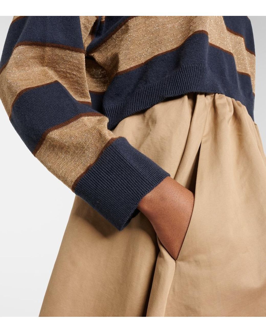 Brunello Cucinelli Blue Wool, Cashmere, And Silk Polo Sweater