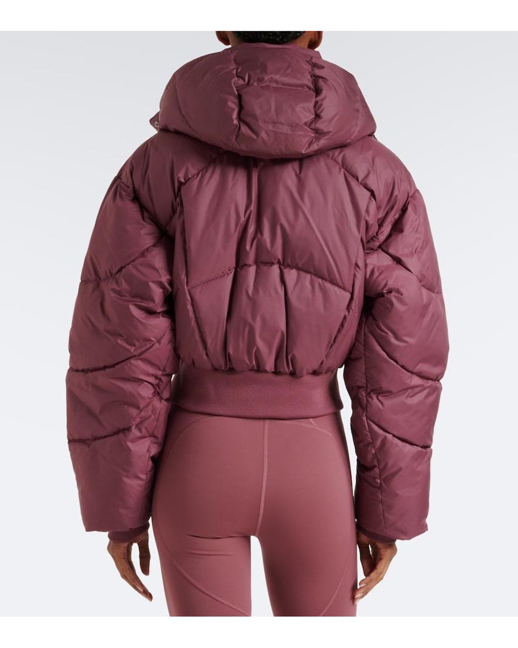 Adidas By Stella McCartney Red Cropped Puffer Jacket