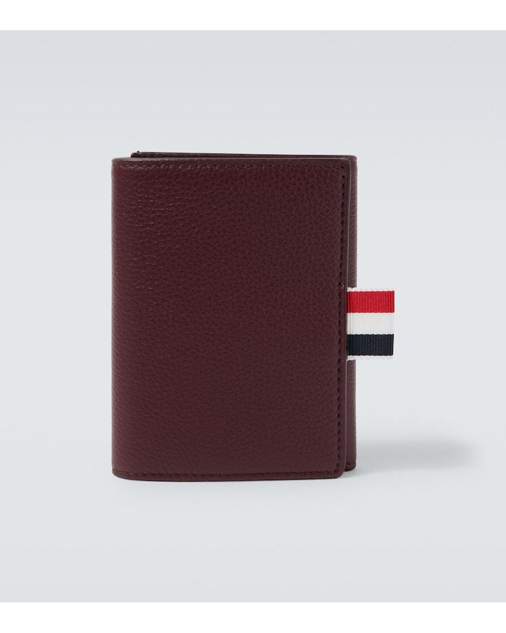 Thom Browne Purple Rwb Stripe Leather Wallet for men