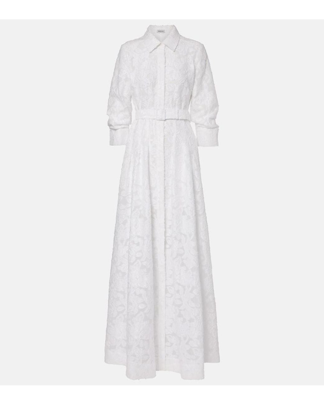 Jonathan Simkhai White Courtney Organza Jacquard Gown