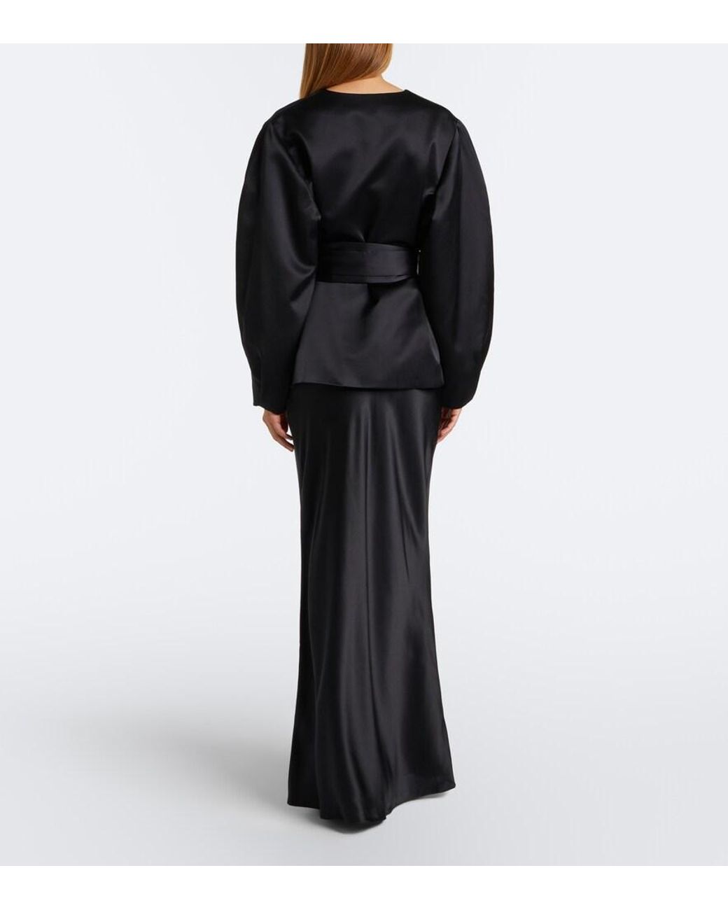 The Sei Black Silk Maxi Skirt