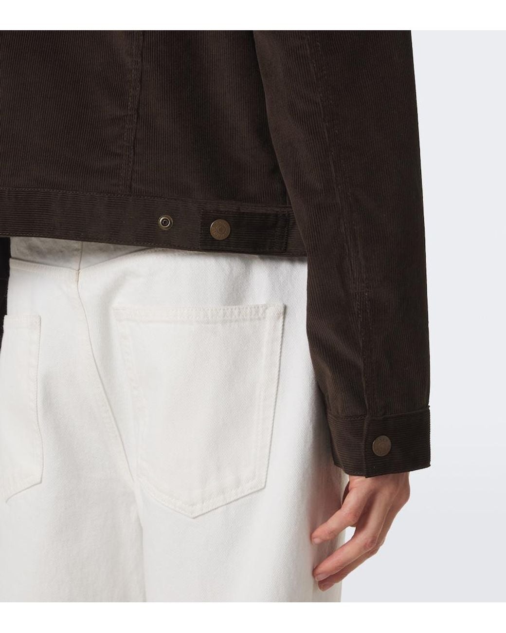 Acne Black Patch-Applique Cotton Corduroy Jacket for men