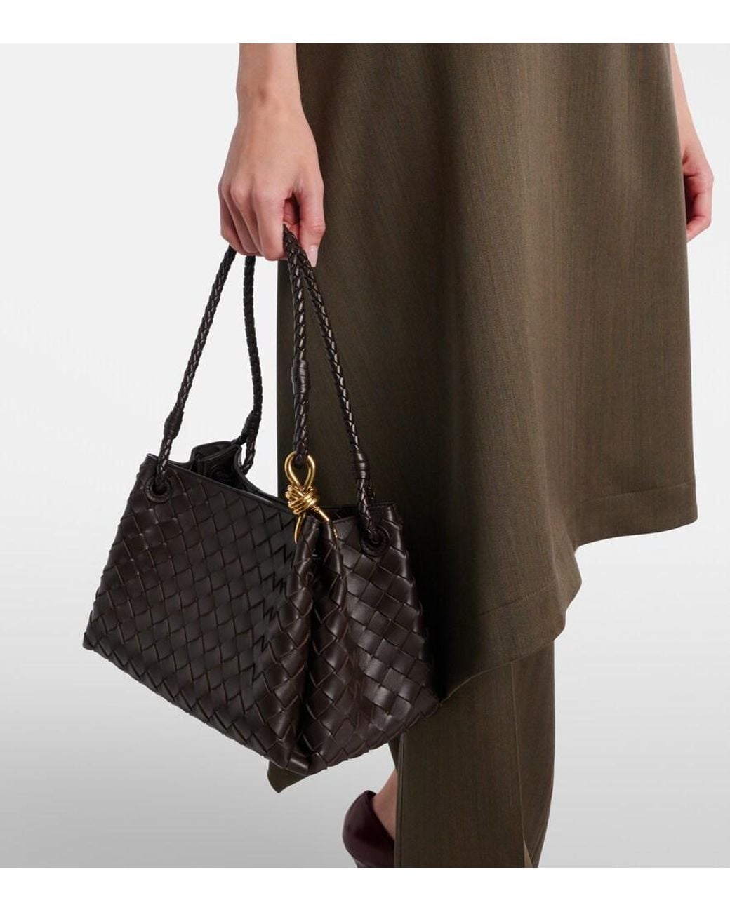 Bottega Veneta Black Parachute Medium Intrecciato Leather Tote Bag
