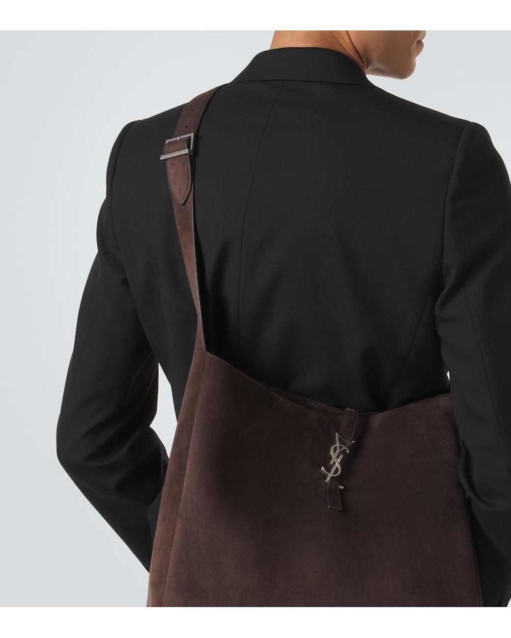 Saint Laurent Brown Le 5 A 7 Maxi Suede Shoulder Bag for men