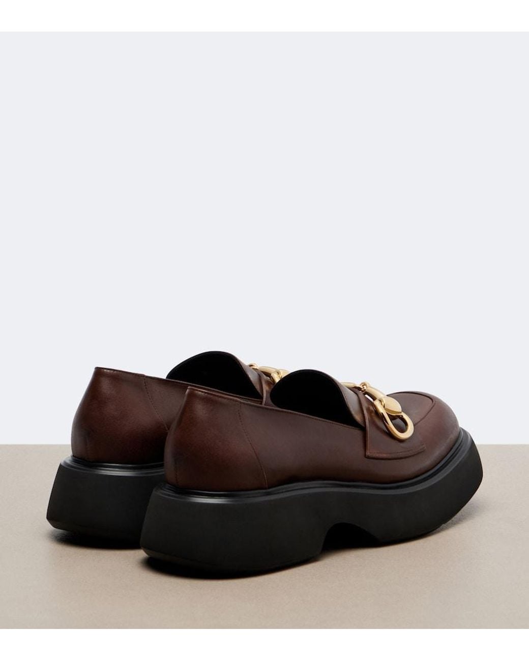 Gucci Brown Brittany Horsebit Leather Platform Loafers