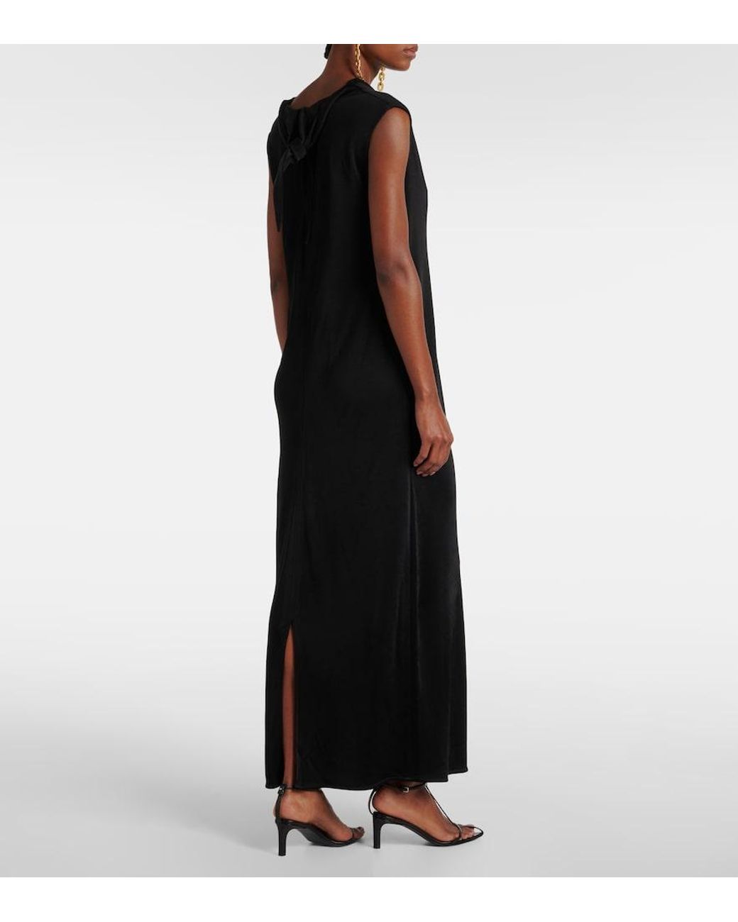 Jil Sander Black Tie-Detail Midi Dress