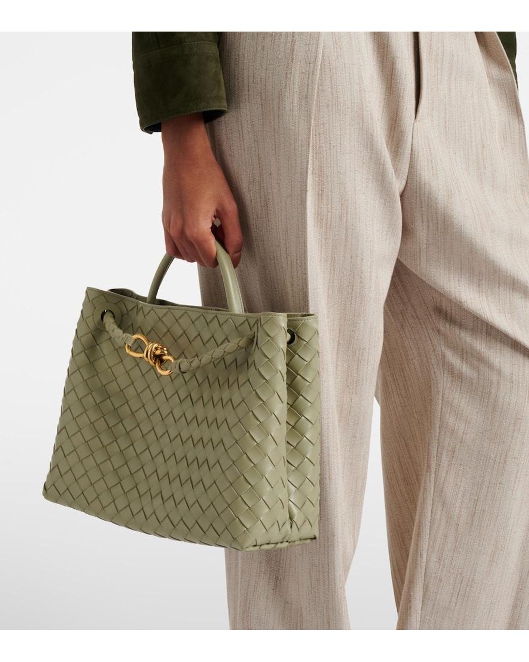 Bottega Veneta Metallic Tote Bag Andiamo Medium Aus Leder