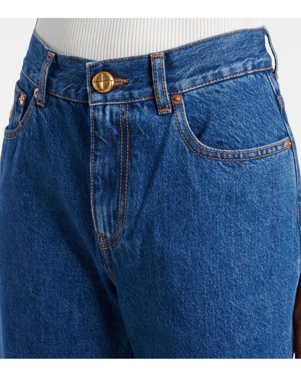 Blazé Milano Blue Paso Mid-Rise Straight Jeans