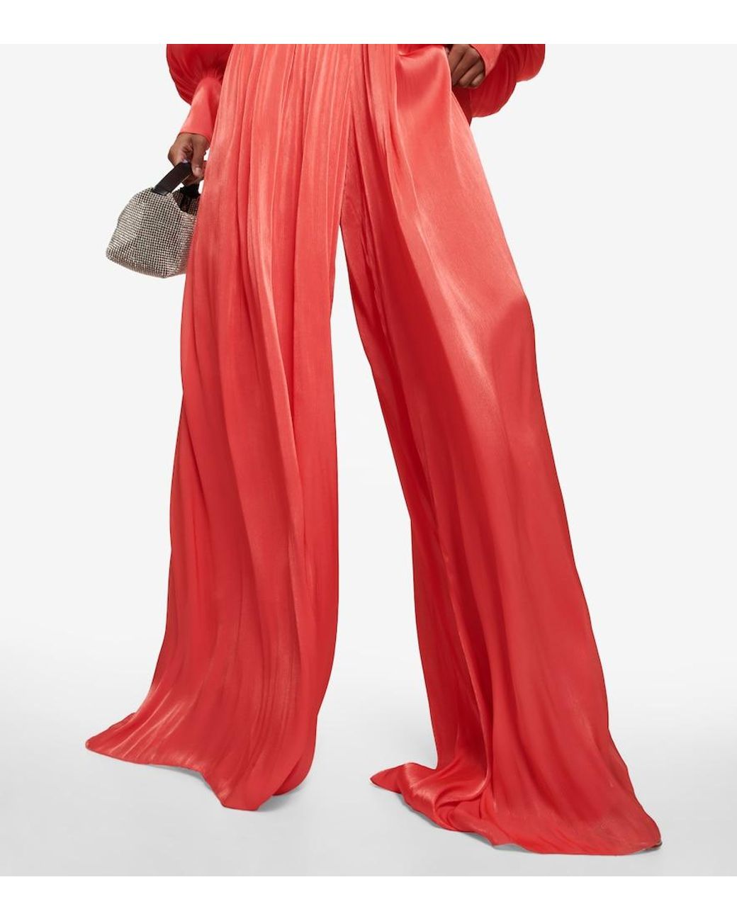 Costarellos Red Racine Lurex Georgette Jumpsuit