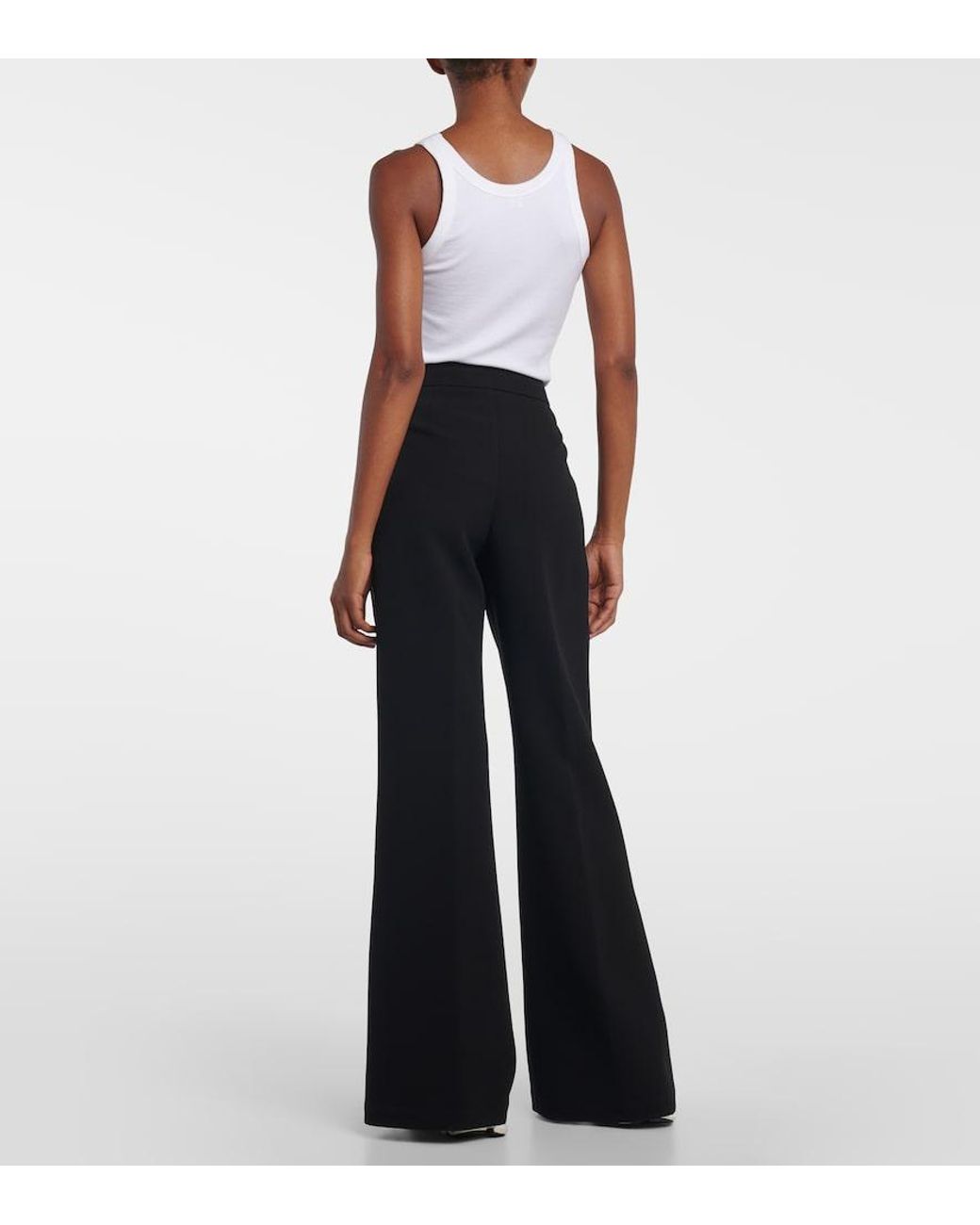 Tory Burch Black Crepe Flared Pants