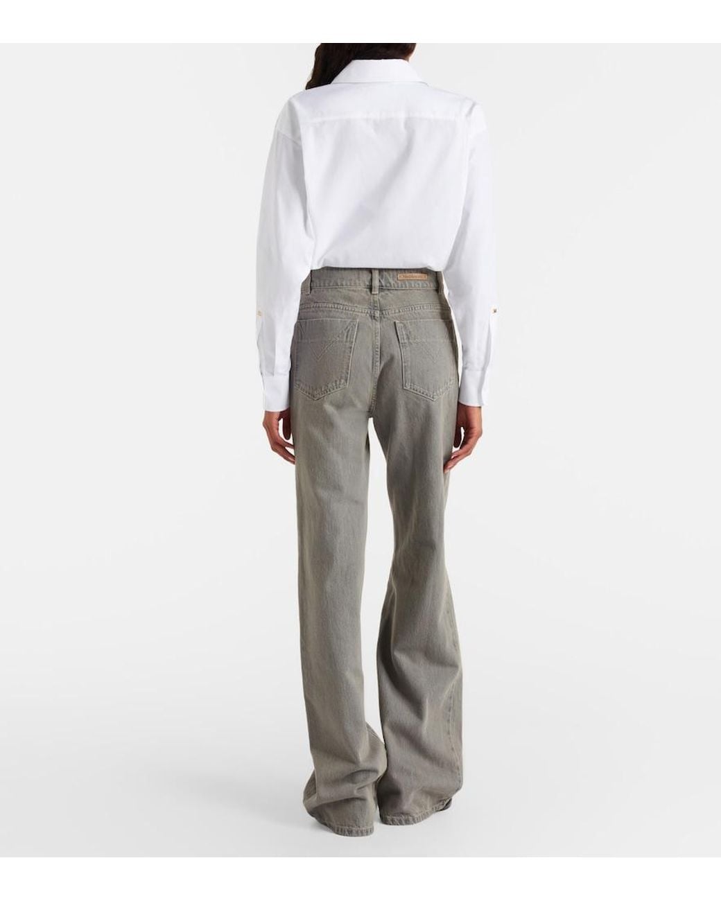 Max Mara Gray Colibri High-Rise Flared Jeans
