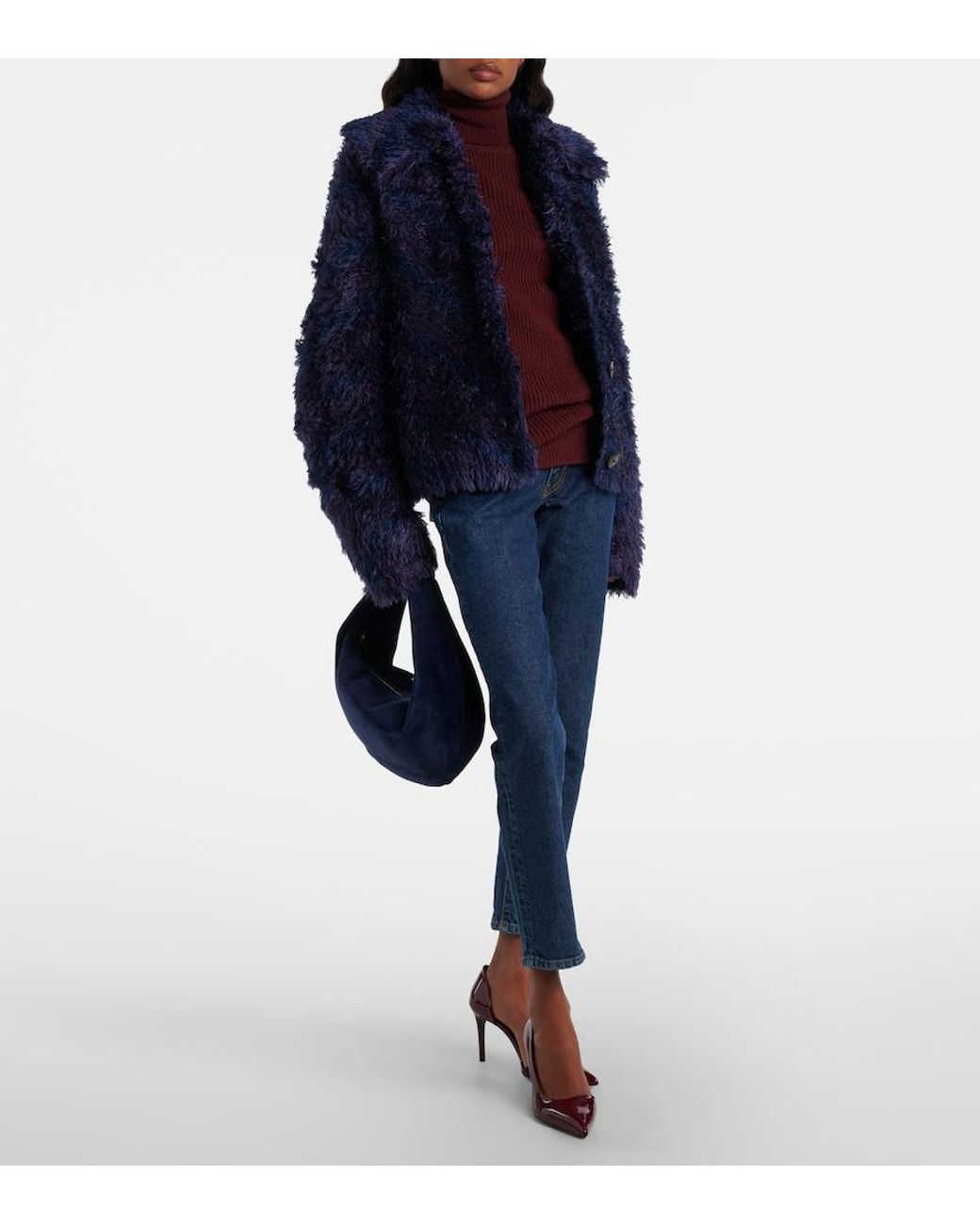 FRAME Blue Borrowed Cropped Straight Jeans