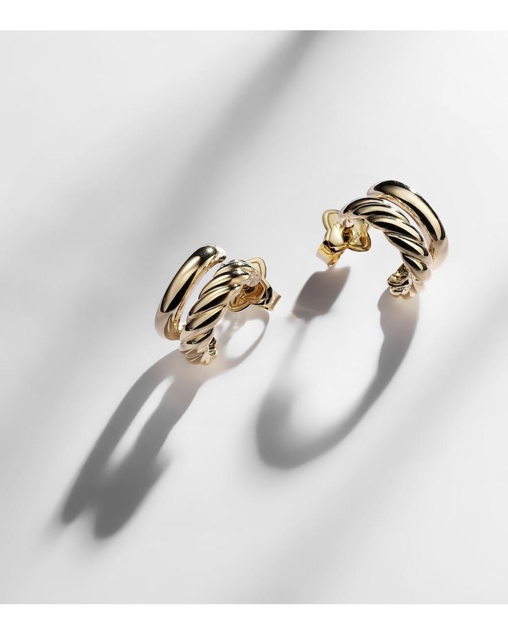 David Yurman White Dy Mercer 18Kt Hoop Earrings