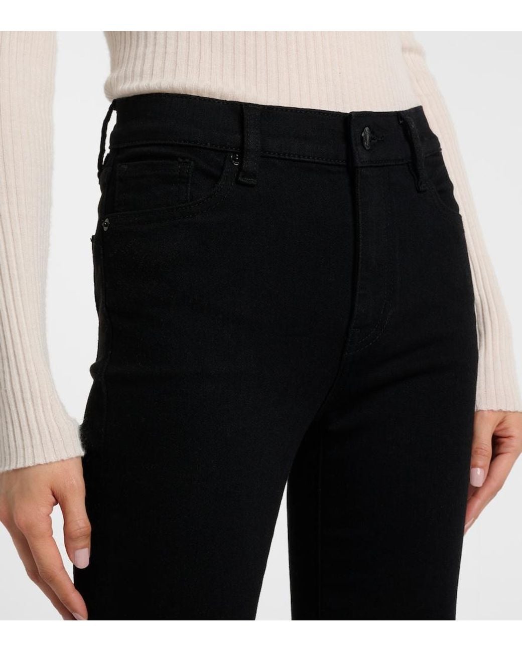 FRAME Black Icon Mid-Rise Flared Jeans