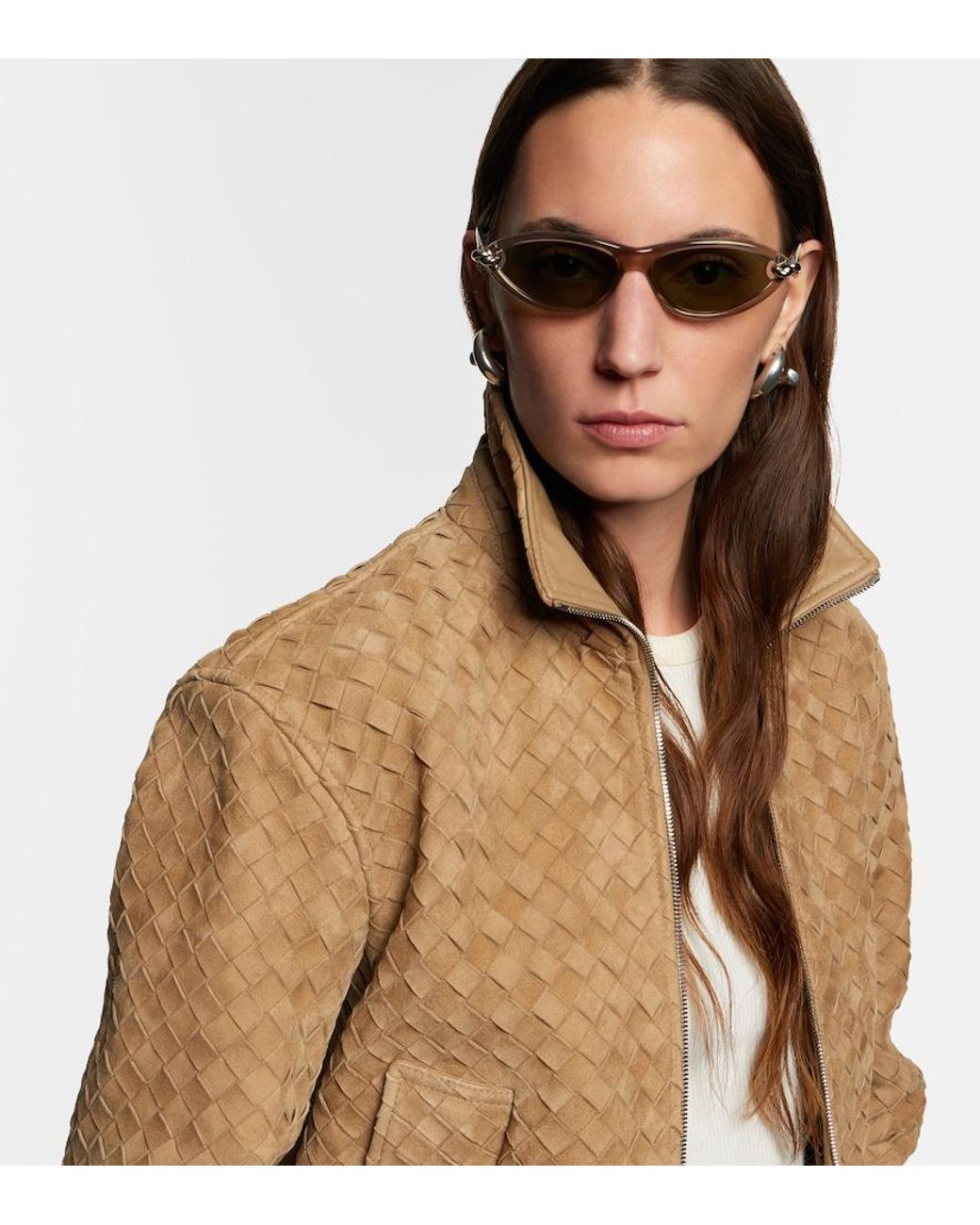 Bottega Veneta Green Knot Cat-Eye Sunglasses