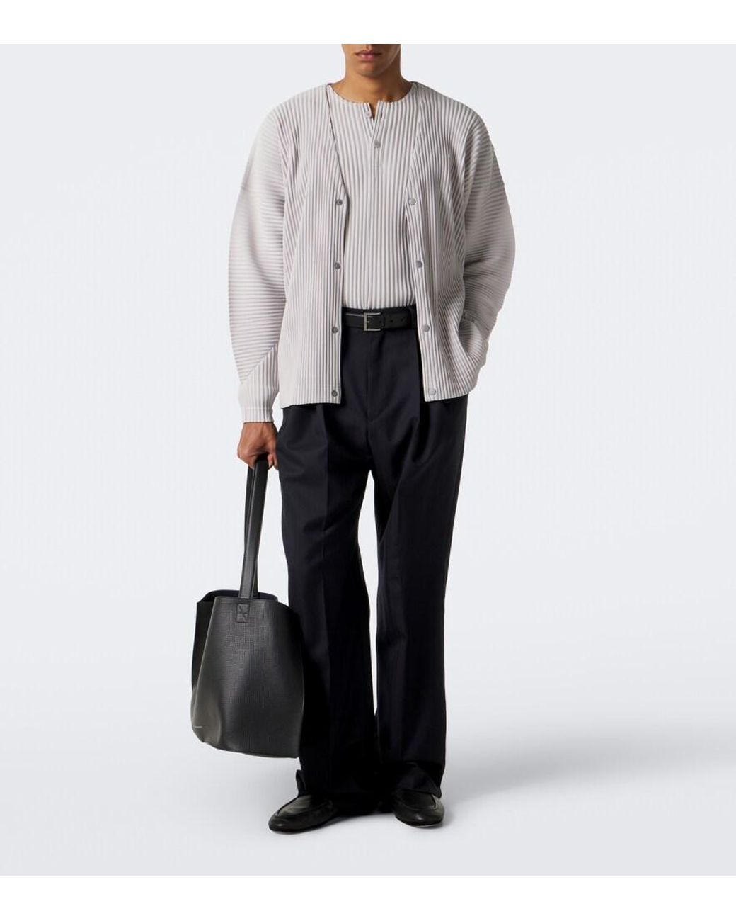 Homme Plissé Issey Miyake Gray Monthly Colors: September Pleated Henley Shirt for men