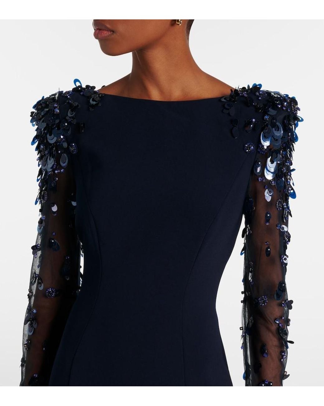 Jenny Packham Blue Midnight Embellished Gown